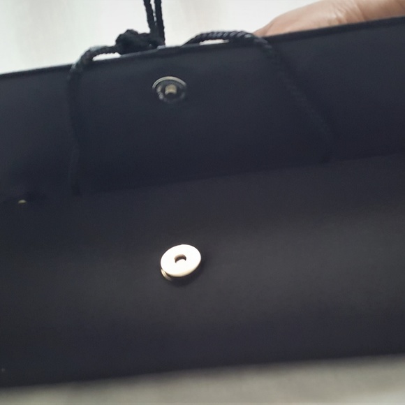 Satin Clutch w/ Rhinestone Clasp (Vintage) - Picture 3 of 4